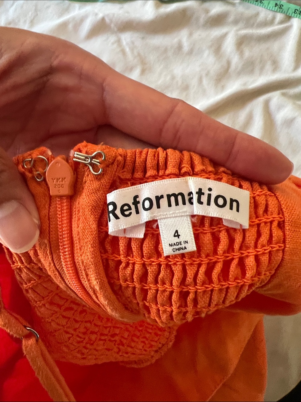 Reformation Frankie Linen Dress in Citrus - Size 4 - Picture 9 of 11